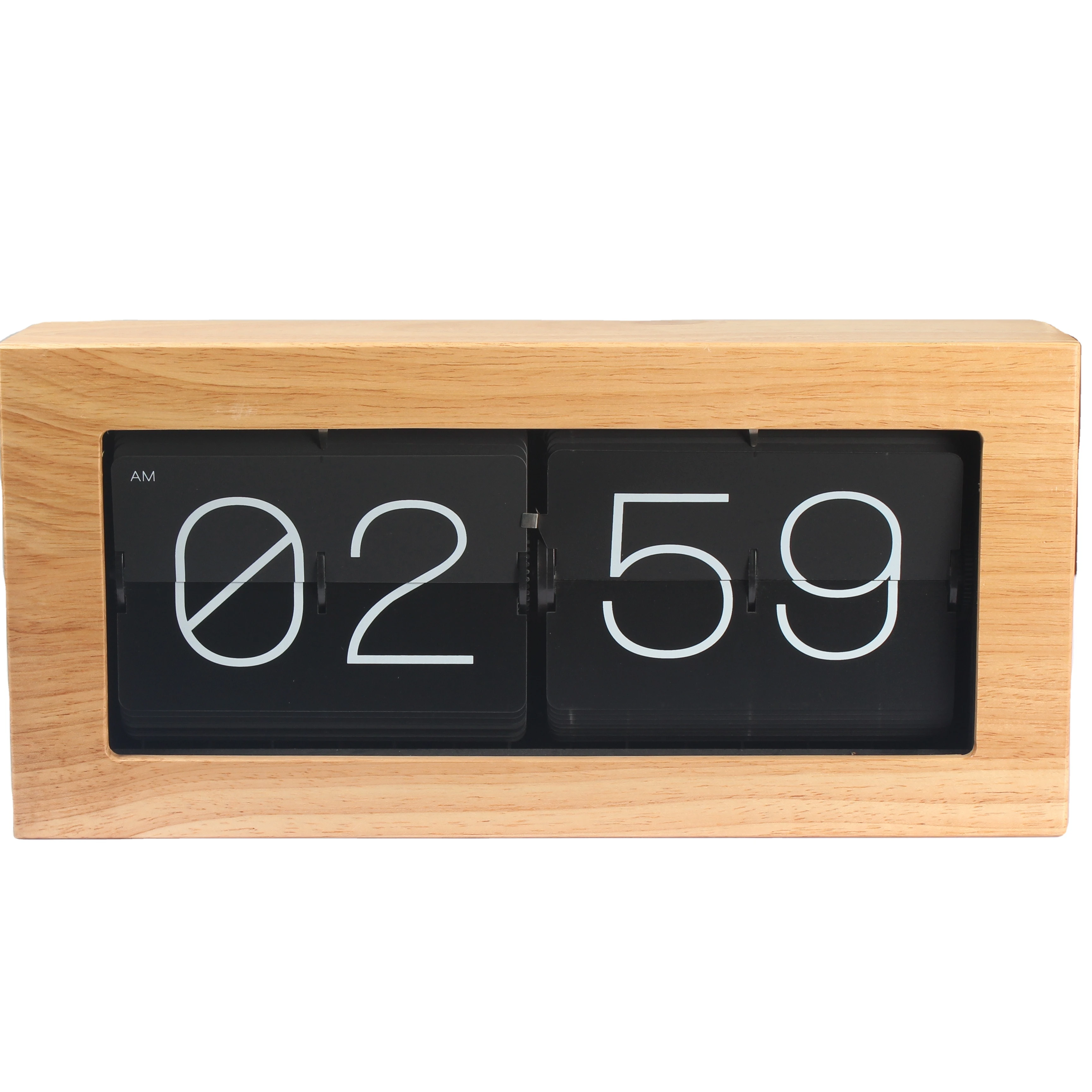 

Living Room Study Creative Standing Desk Wall Automatic Page Turning Flip Clock Down Click Bamboo Environmental Wooden Clock