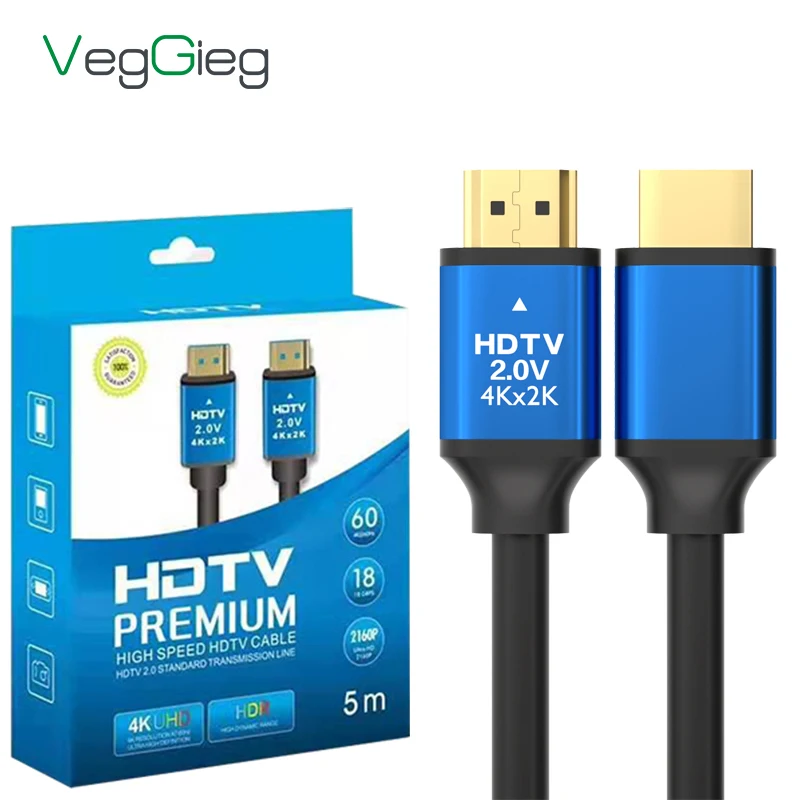 

2022 NEW Premium 4k HDMI Cable HD Gold Plated 4K Factory Supply Gold Plated Support 3D Kabel Hdmi Male to Male HDMI 2.0 Cables