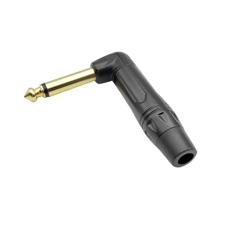 

Right Angle Jack 6.35MM Mono/Stereo 6.3MM Male Connector Brass Gold Plated 1/4 Inch Plug Microphone Connector