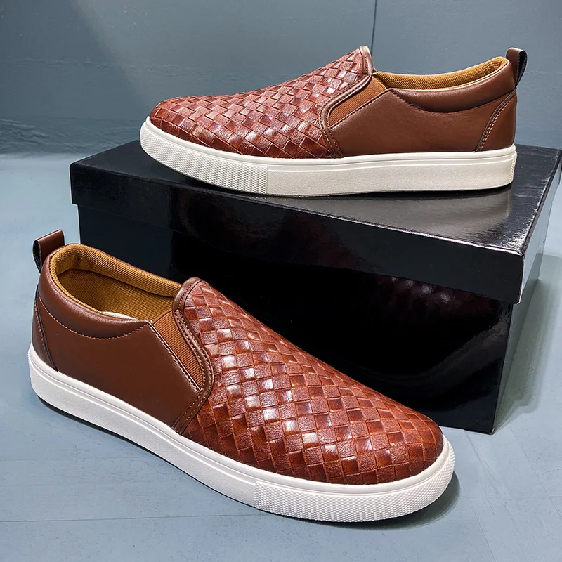 

sh10989a New Arrival Spring Summer Men Shoes PU Leather Youth Low Top Comfortable Casual Loafers Shoes For Men