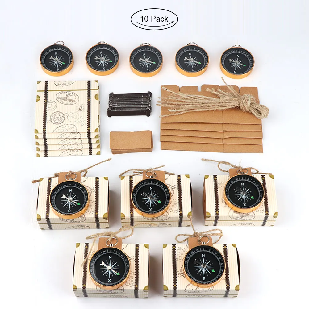 Ourwarm 10pcs Suitcase Candy Boxes Travel Classic Theme Elegant Style