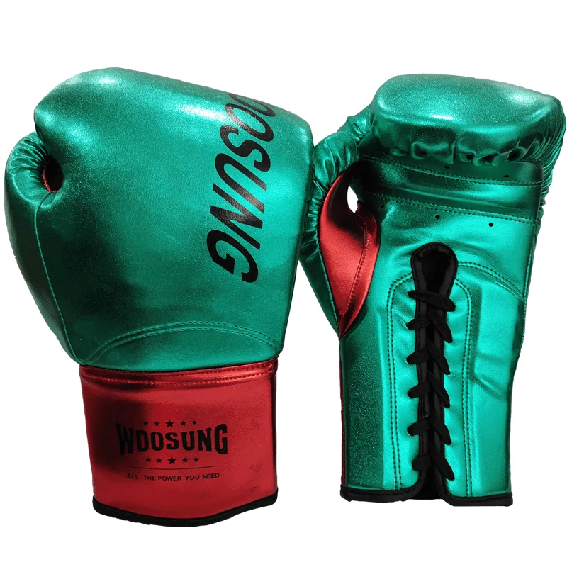 

woosung new pattern super low price custom logo boxing equipment lace up boxing gloves for training
