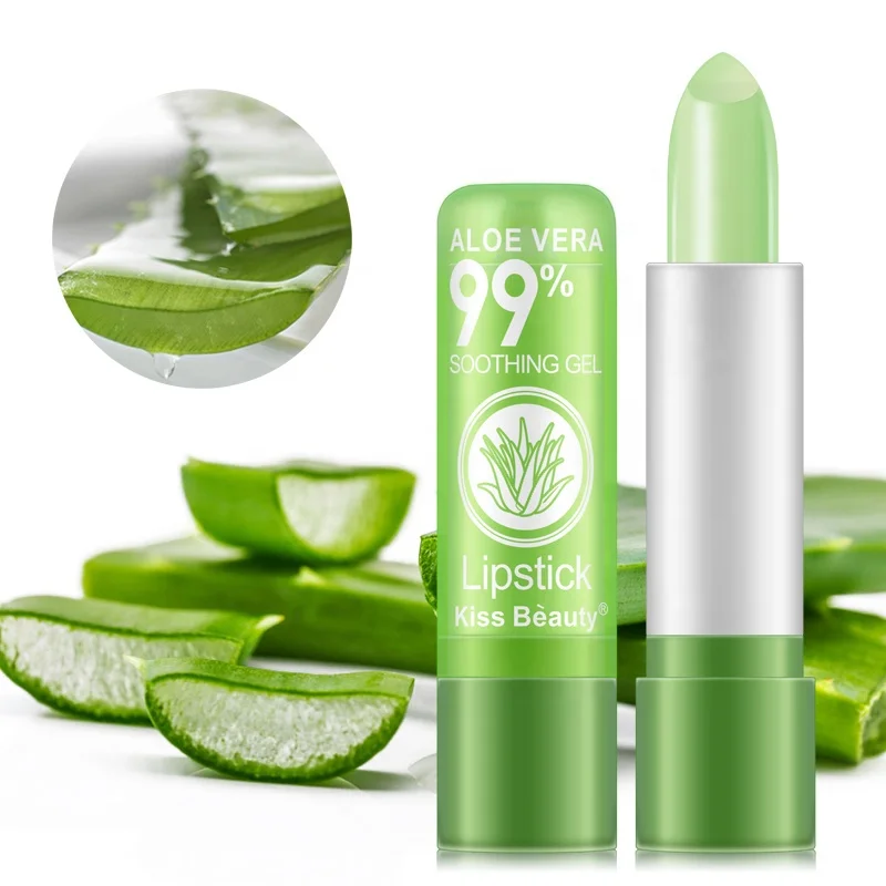 

Aloe Vera Moisturizing Color with Temperature change Lipstick Lipgloss Long Lasting Transparent Anti Dry Balm, As picture shown