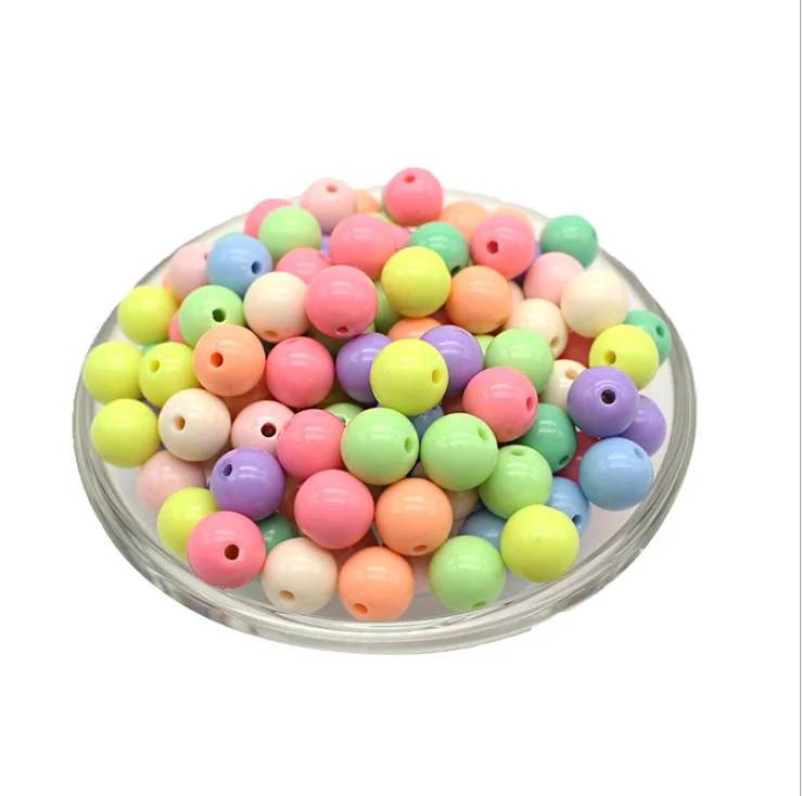 

Custom Solid Color Logo Printed Acrylic Loose Beads