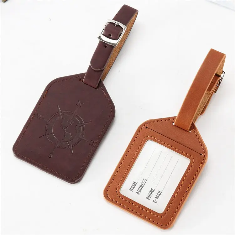 

Oem Cheaper Airline Taobao Custom Made Leather Luggage Tag Set Gift Luggage Accessories With Logo, Gold, purple, silver, black, blue, red and brown