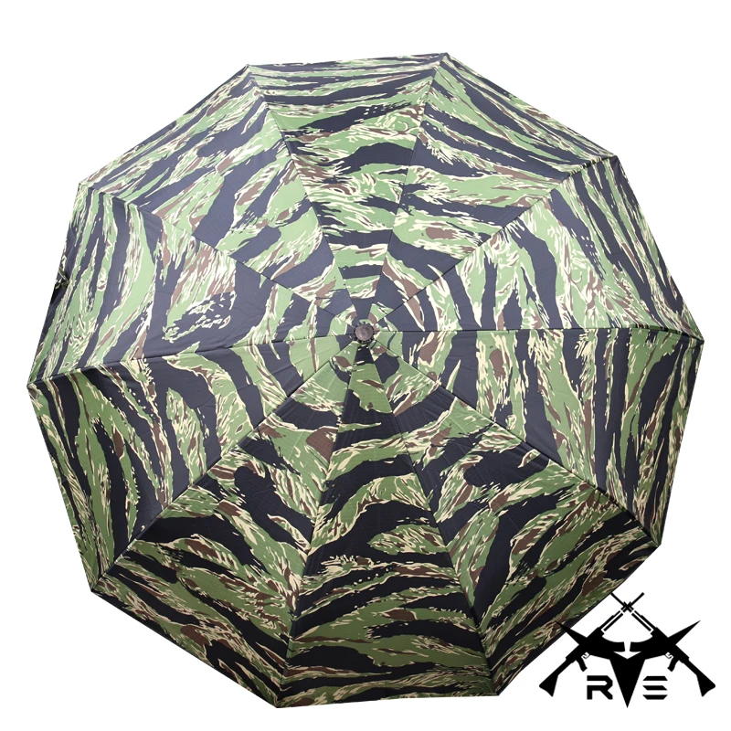 

High tensile/tearing soft-touching smooth surface rain-proof wind-proof UV80+ nylon rib-stop Auto-camou wind proof umbrella