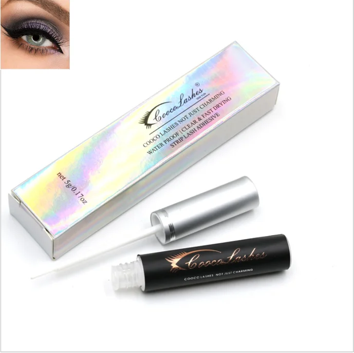 

Best Selling Black White Clear Adhesive Strip 3D Mink Lash Glue Fast Drying Latex Free Waterproof 3D 25mm Strip Lash Glue