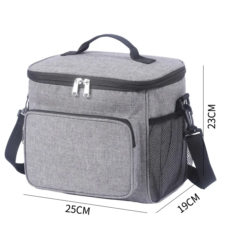 

Men Women Portable Leakproof Thermal Insulated Lunch Cooler Bag Picnic Food Storage Bags Shoulder Lunch Box Tote Picnic Handbag, Grey, blue, red, print