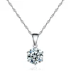 Cheap handmade traditional jewelry silver six jaw zircon pendant necklace N11