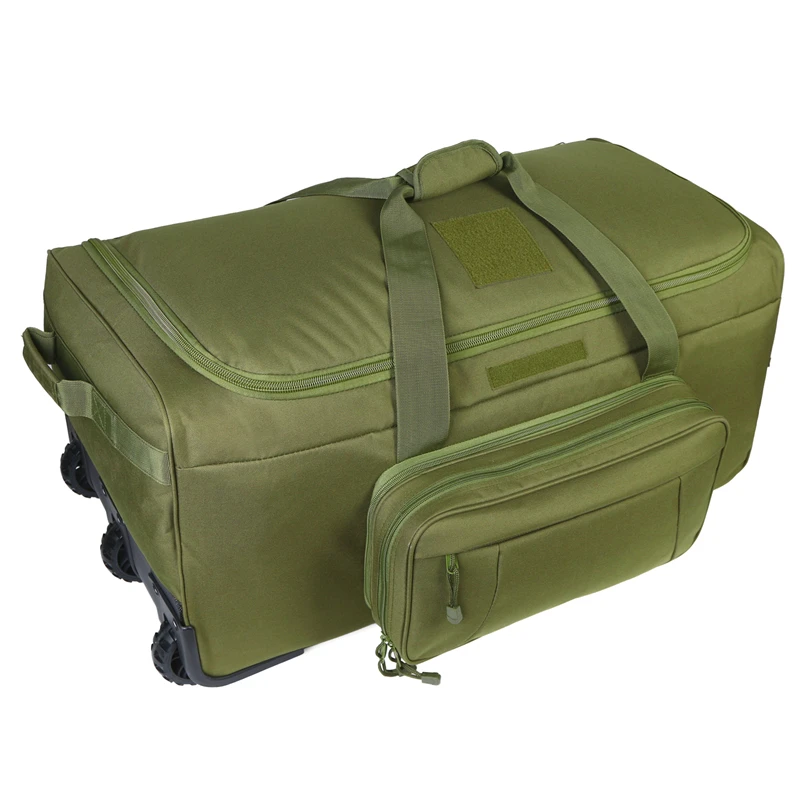 

High Quality OD Green Duffel Bag Wheels Rolling Deployment Bag Wheeled Military Suitcase, Customized