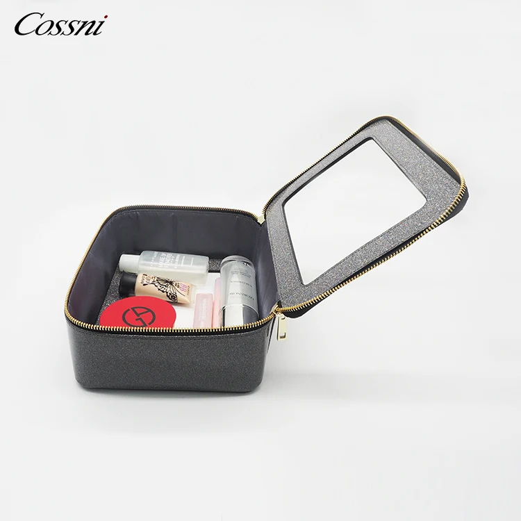 

Custom Travel Clear TPU Makeup Cosmetic Bag Private Label Waterproof PU Leather Toilet Bag, Customized