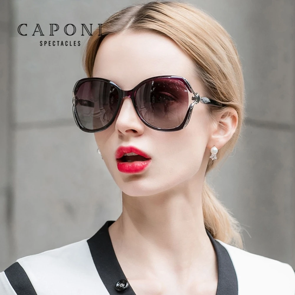 

CAPONI Oversized Women Sunglasses Polarized 2021 New Big Sun Glasses For Female Luxury Brand Fashion Anti-UV Ray Shades