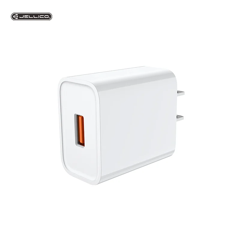 

Hot Sale US Pin QC3.0 Wall Charger 18W Single Port Fast Charging Smart Charger USB Mobile Phone Charger, White