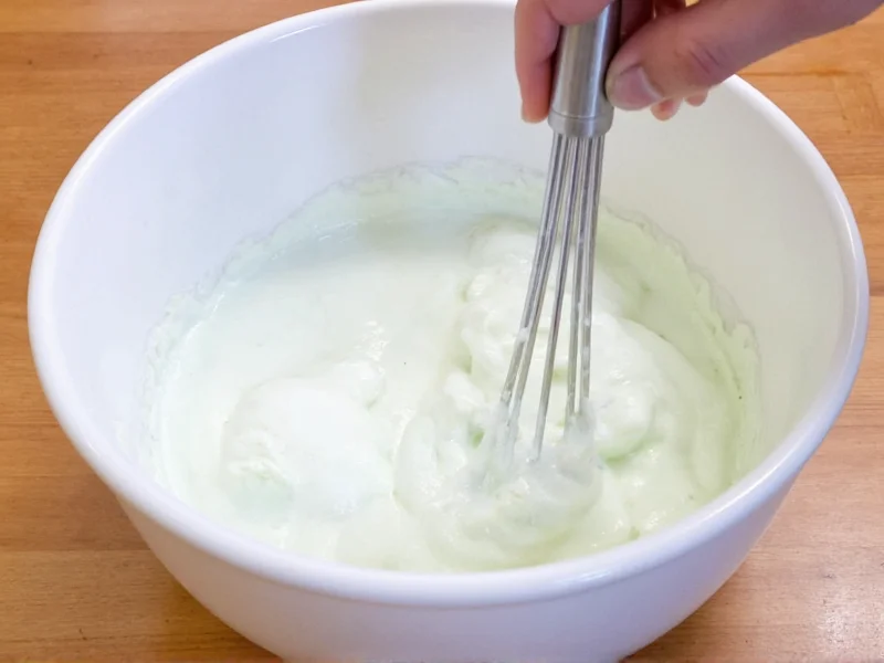 Whisking DIY puffy paint mixture in bowl