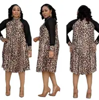 

91031-MX22 african style sehe fashion wholesale leopard print dresses women