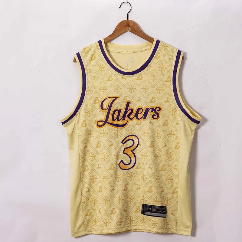 

nbas Laker's Davis 3 star player high quality polyester quick dry sleeveless shirts men classic basketball jerseys