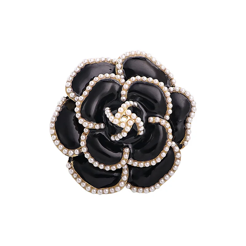 

Fashion Jewelry Pearl Deep Sea Fritillaria Camellia Brooch Pearl Brooch Elegant Accessories Female