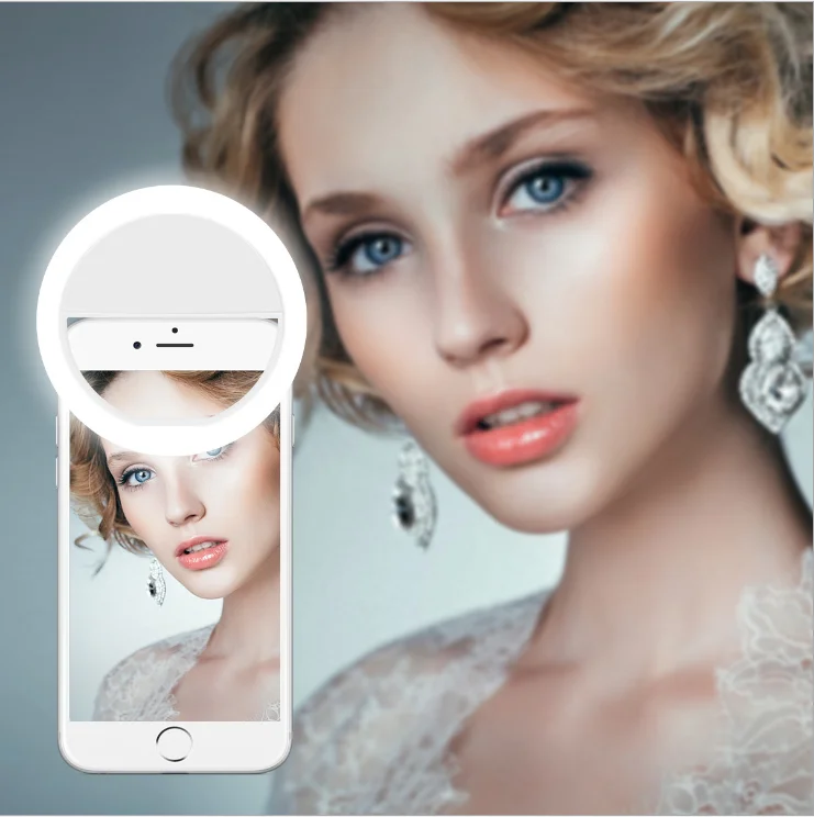 

Wholesale Beauty Selfie Ring Light USB Charging Ring Lamp Accept Customized, White,black,blue,pink