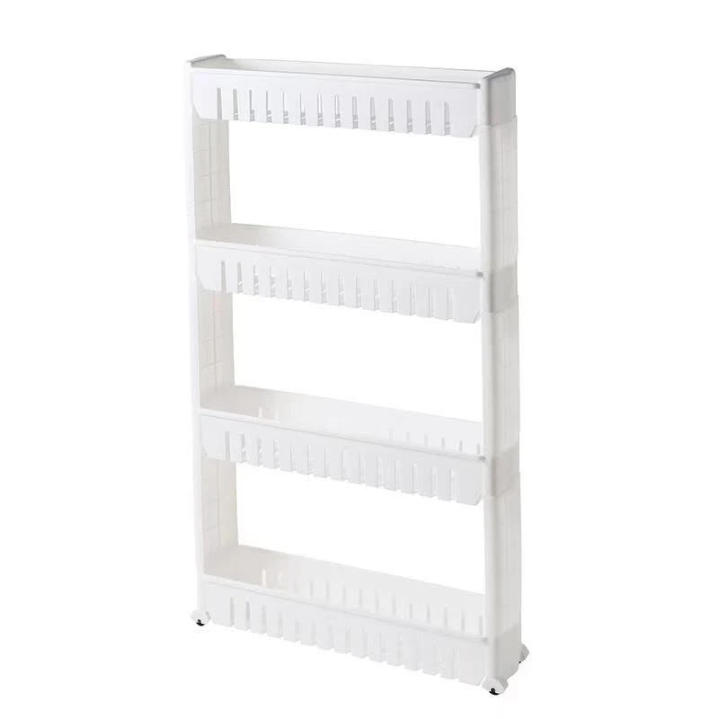 

Mobile Shelving Unit Organizer with 5 Large Storage Baskets Slim Slide Out Pantry Storage Rack