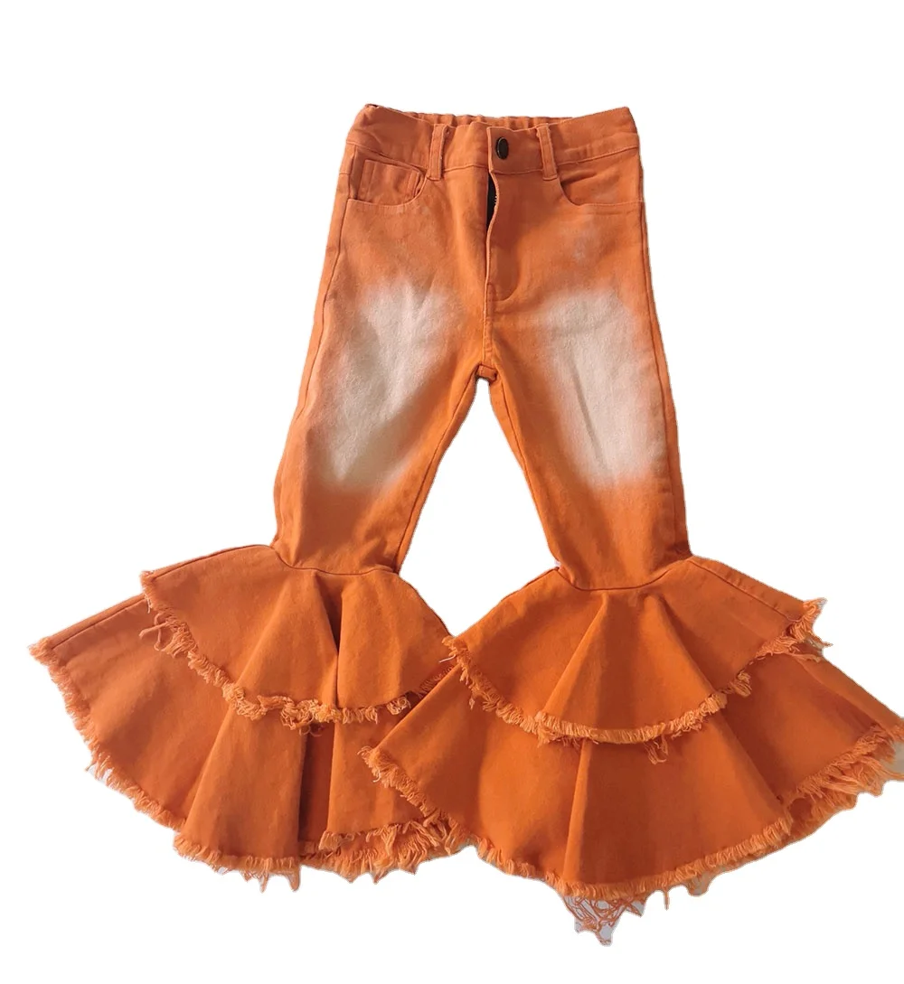 

Wholesale Children's Boutique Clothing double bell bottoms kids toddler pumpkin Halloween bell bottoms, Leopard and black star