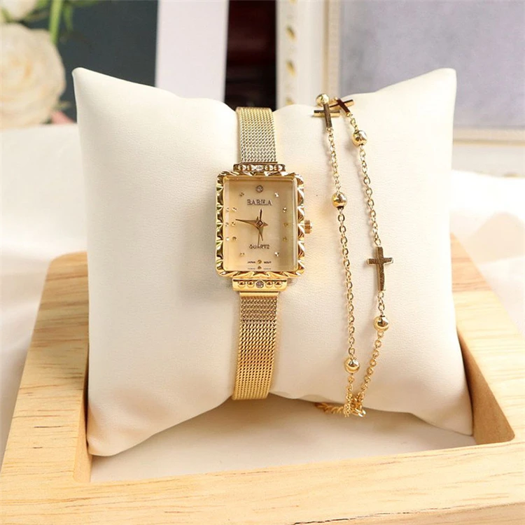 

Aimgal plated 18K gold Women's mesh belt square watch life water proof 30m quartz watch ladies