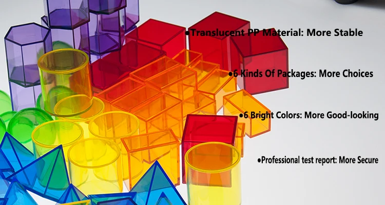 12pcs Geometric Solids Shapes Volume Toy Student Math Geometry Visual Aids 