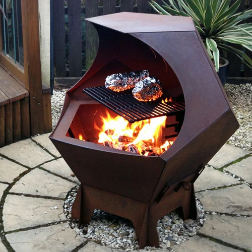 

Rustic Corten Steel for Outdoor Garden Fire Pit Table BBQ