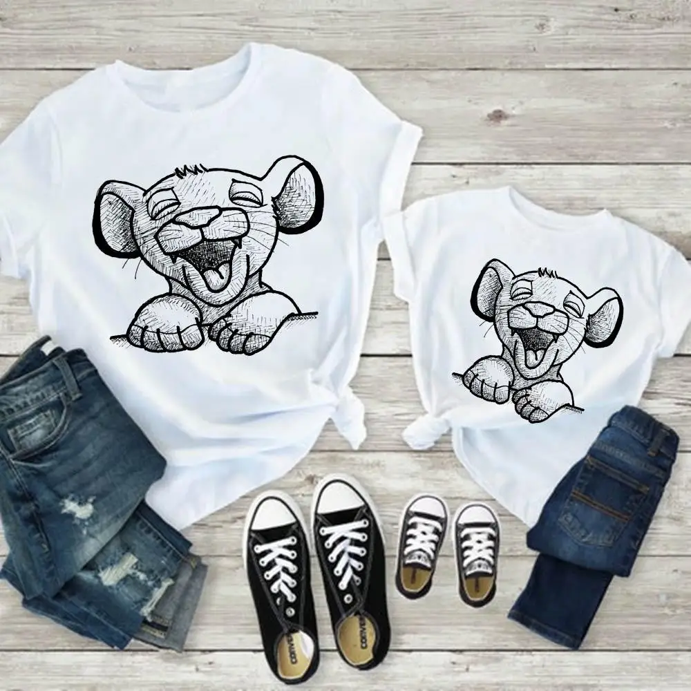 5 Outfits Mom And Baby Matching Clothes Cotton Women Shirts Matching ...