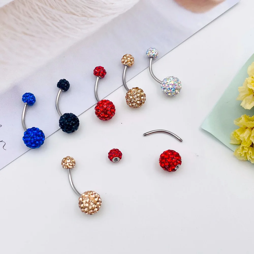 

Sexy Body Jewelry Navel & Bell Button Rings Anti Allergy, Fashion Zircon Navel Piercing Belly Button Ring Stainless Steel, Gold plated