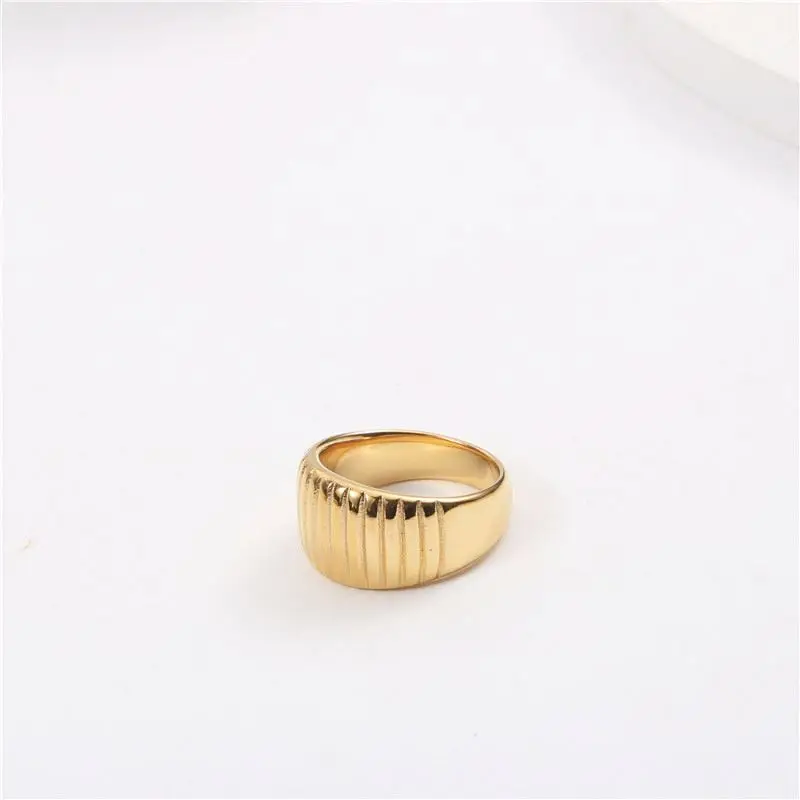 

18K PVD Chunky Croissant Rings for Women Stainless Steel Jewelry Wholesale