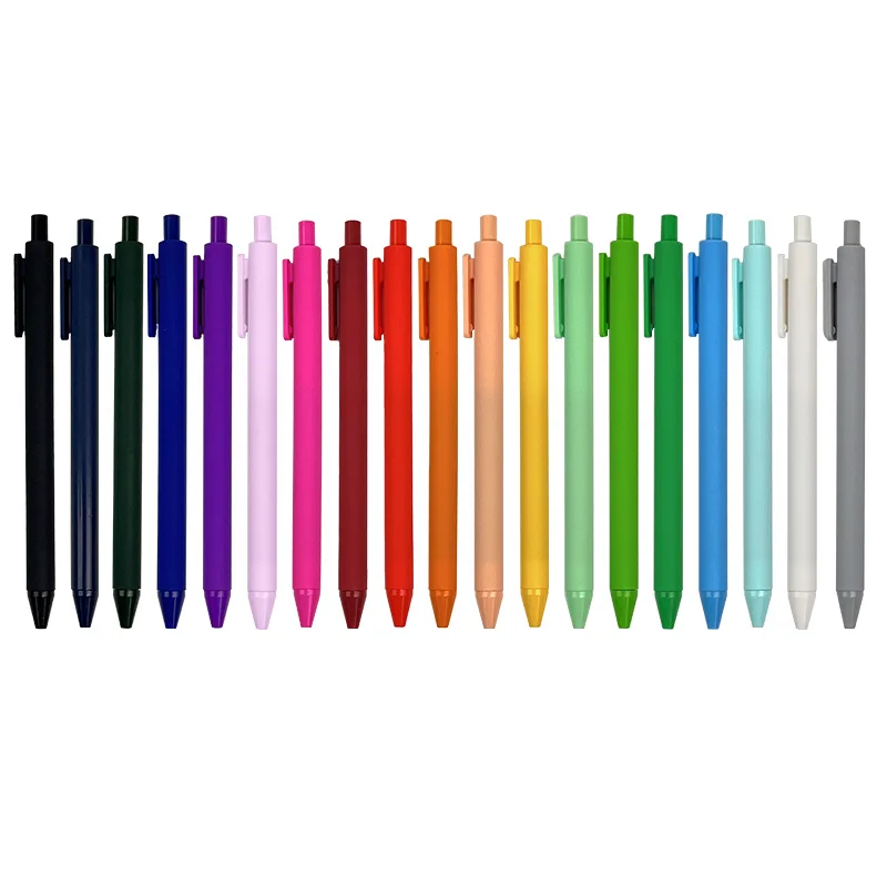 

School plastic cheap multicolored ballpoint gel signature pens with press oem retractable custom printed logo for stationery