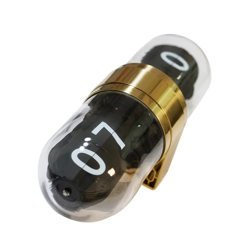 
Creative Home Office Desktop Decor Items Flip Over Number Page Turning Capsule Clock 