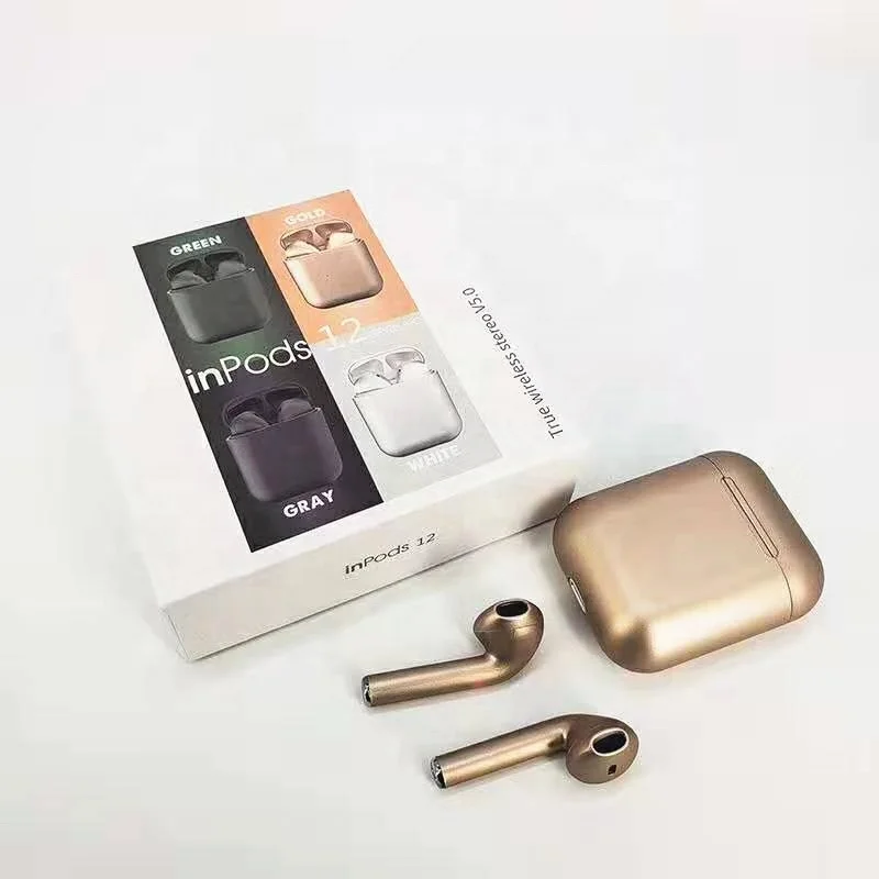 

Free Sample Metal Color i12 TWS Wireless Earphones bt 5.0 inpods 12 New Version Macaron Matte Earphone Earbuds