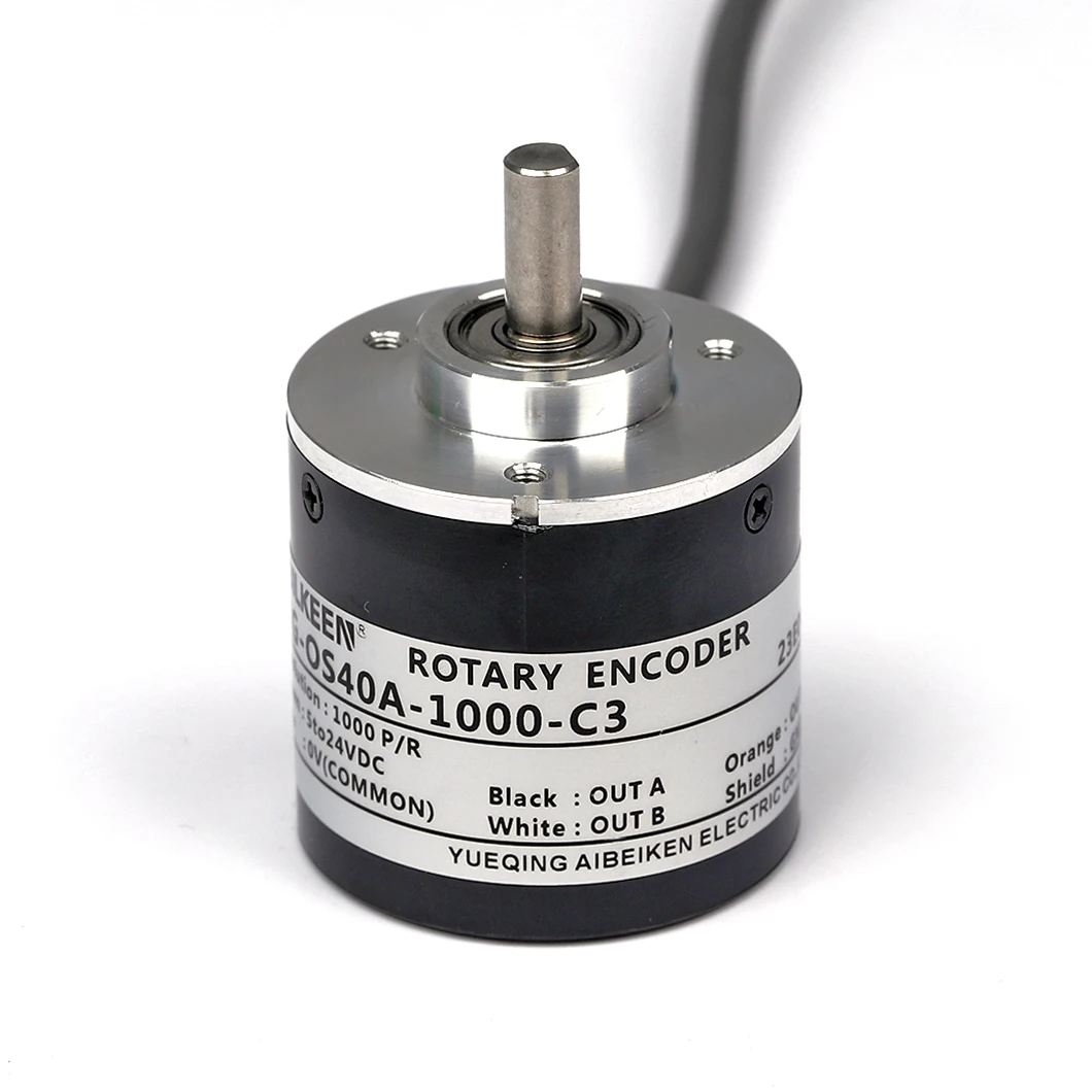 

1024 100PPR OD 40mm Solid Shaft Rotary Encoder 6mm Miniature Light Weight Side Outlet Wire Incremental Rotary Encoder