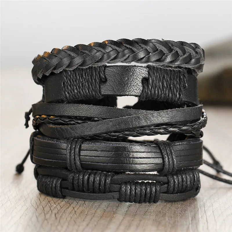 

2020 New Hand Made Multilayer Bracelet Popular Leather Bracelet For Men