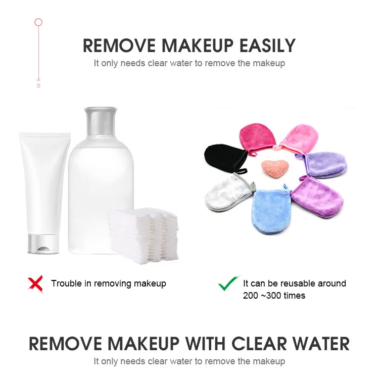 Reusable Magic Glove Microfiber Makeup Remover Mitt Facial Cleaning