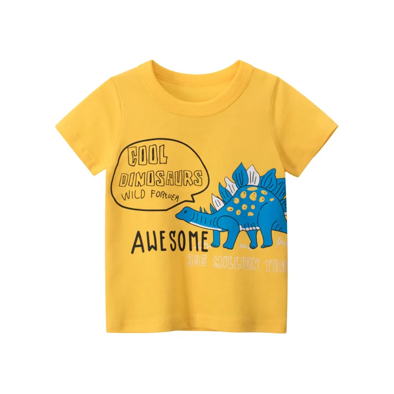 

Factory Direct High-Quality 100% Cotton Comfortable Fabric Carton Dinosaur Children's T-Shirt