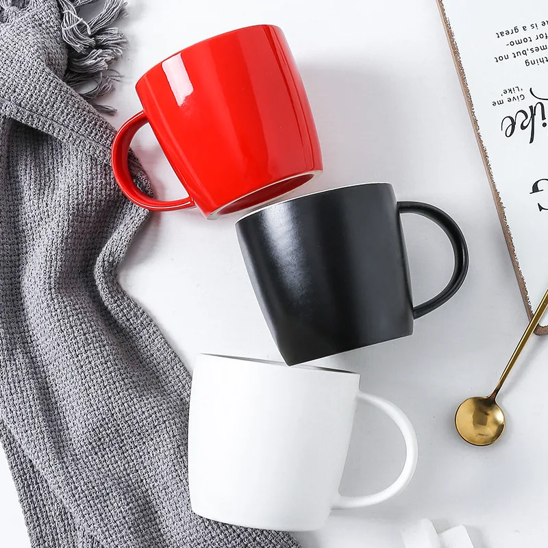 

Mikenda Custom Good Quality Black Double Ceramic Mug Design Ceramic Mugs With Logo, Black, white and red