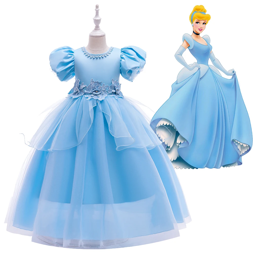 

MQATZ Cinderella Party Dress New Girls Kids Cosplay Costume Princess Performance Dress LP-266