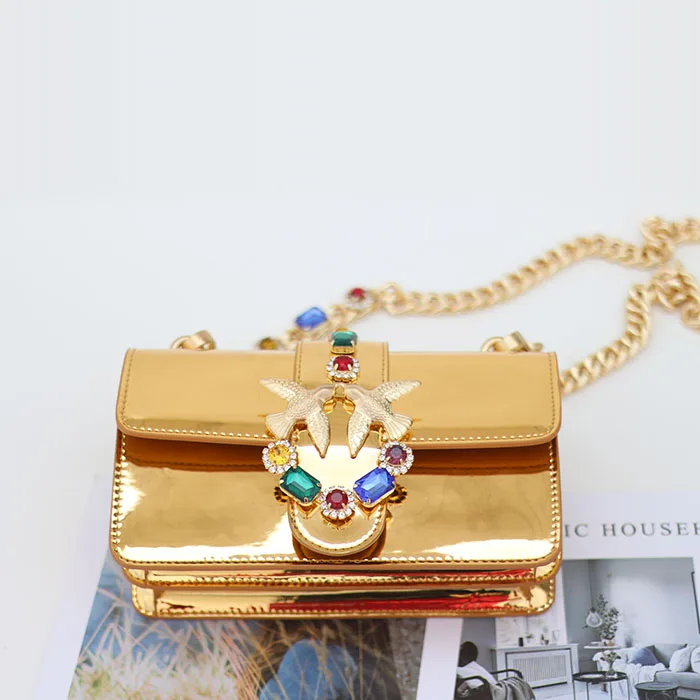 

New Famous Designer Gold Diamond Lattice Genuine Leather Shoulder Messenger Bags Luxury Fashion Swallow Women Purse And Handbags, Black