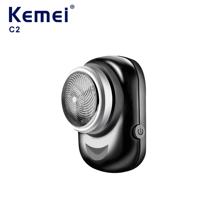 Portable Rotary Facial Shaver Kemei km-C2 Rechargeable Men Mini Electric Shaver For Husband Gift