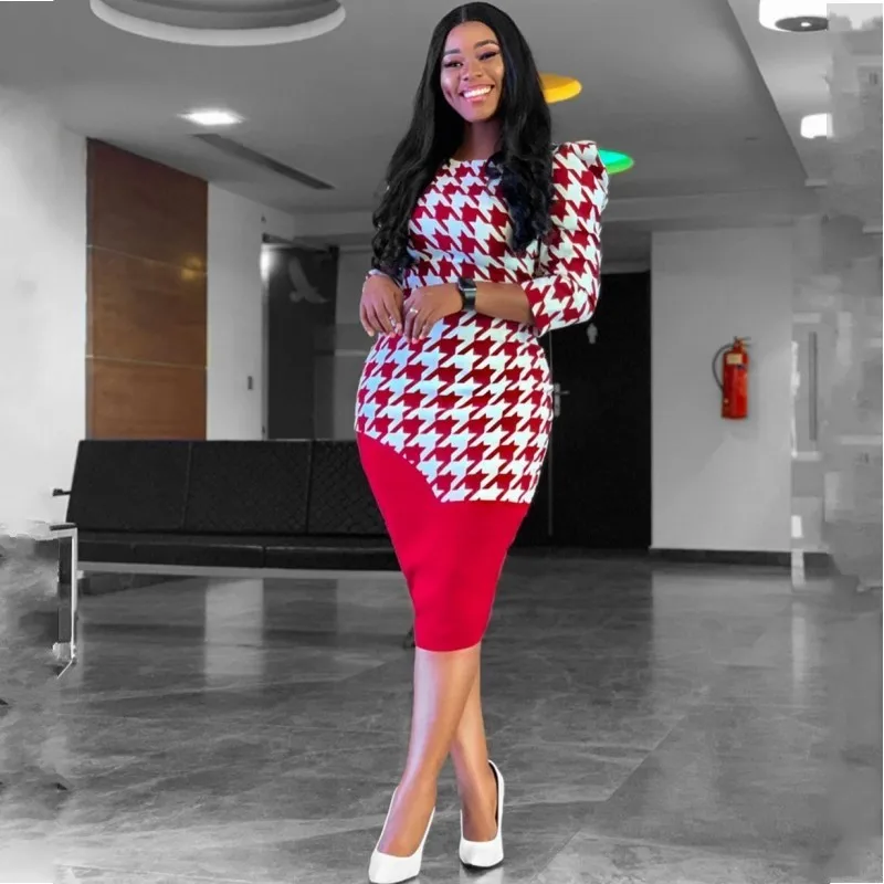 

2020 African Dresses For Women Elegent Fashion Style African Women Plus Size Polyester Knee-length Dress Africa Clothing S-3XL, Different colors and support to customized