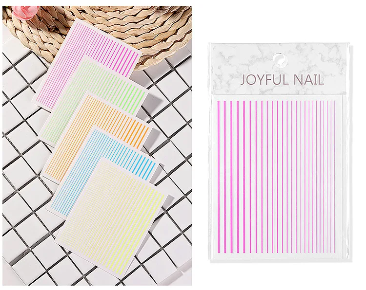 

Fluorescence Nail Line Stickers DIY 3D Nail Art Sticker, Picture