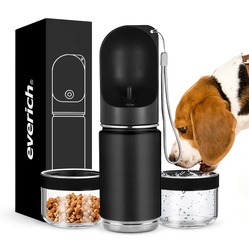 

In stock 2 in 1 Dog Water Bottle with bowl 14oz Leak Proof Portable Puppy Water Dispenser with Drinking Feeder Outdoor Walking