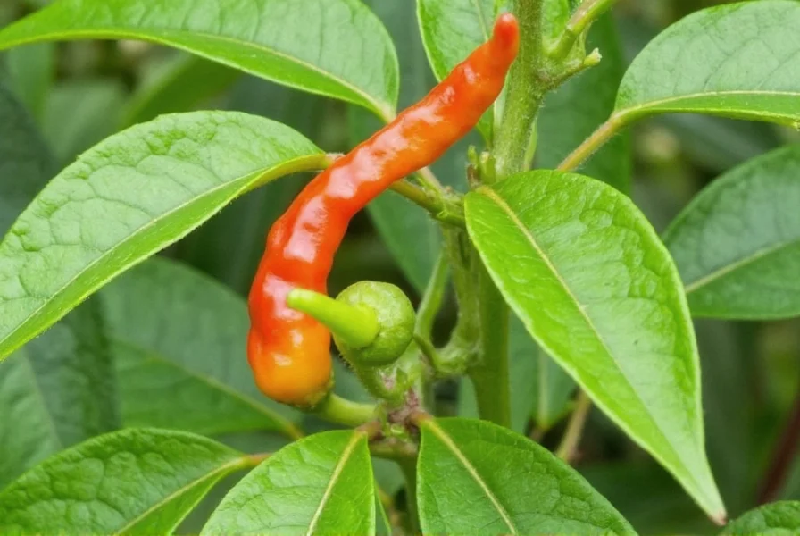 Wild chili tepin growing on a bush in a rocky area