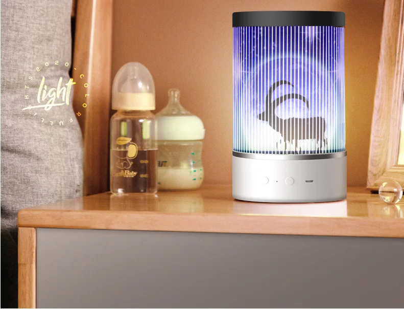 Remote Control Indoor Decoration Bedroom Bedside Portable Animal Shaped Led Projector Table Night Light 1.5W 36V