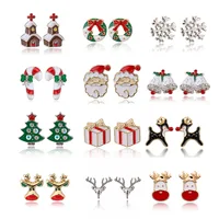 

N784 Christmas Jewelry Earings Fashion Jewelry Stud Earrings Cute Deer Bell Tree Crystal Earrings Lovely Xmas Gifts Earing