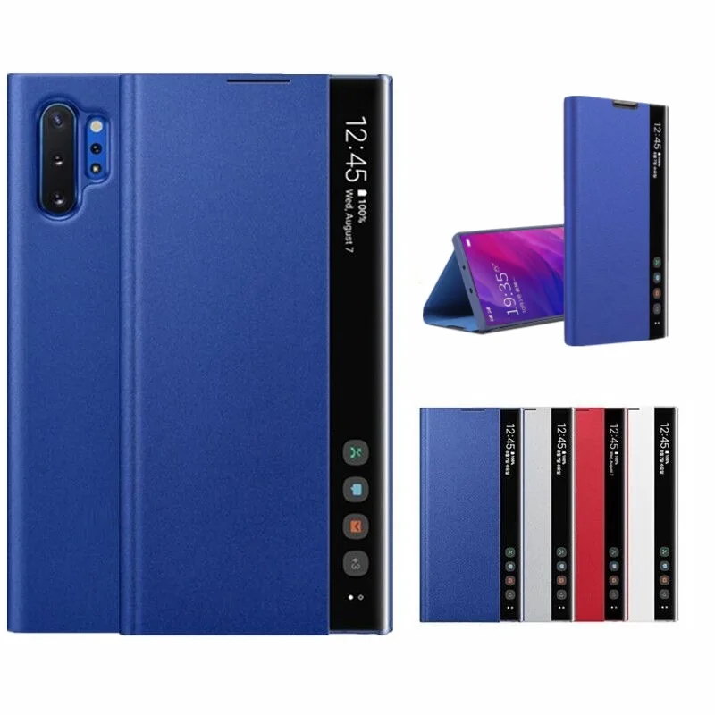 

High quality for samsung phone Side window sleep smart leather cover case for samsung note 10 plus