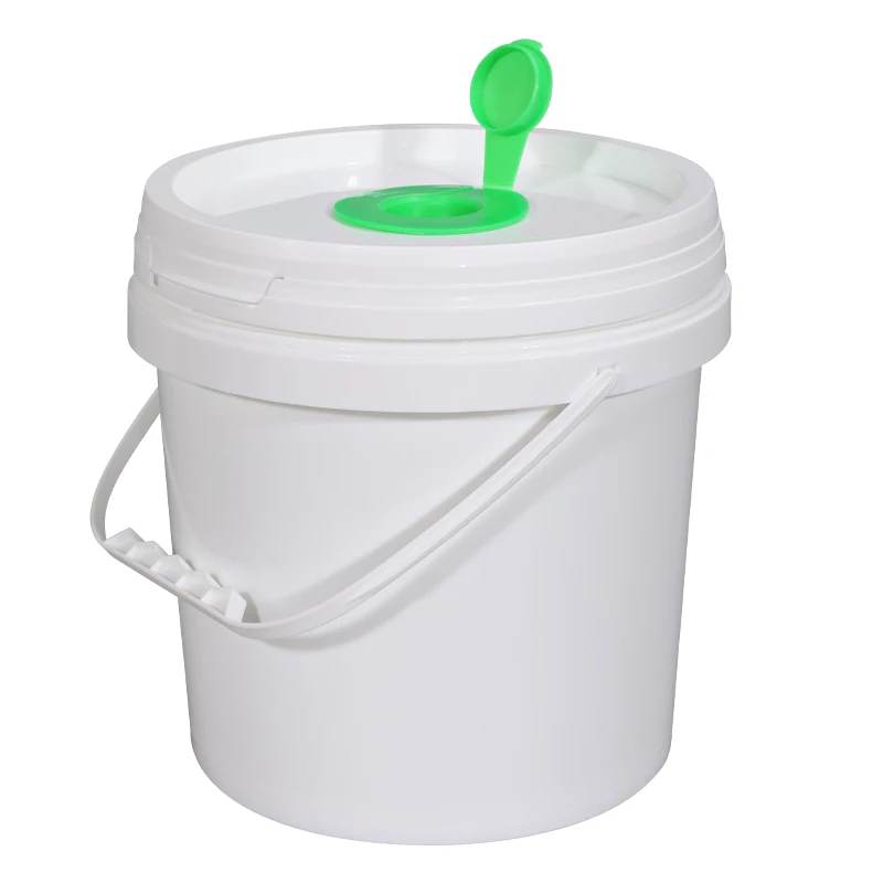 

1L-10L Cleaning Custom Printing Tissue Empty Plastic Bucket Pail With Flip Cover Disinfecting Wet Package