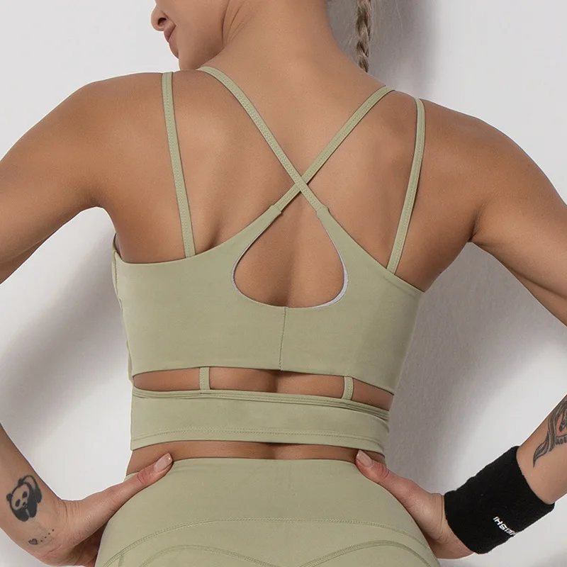 

Private logo High Quality Women Fitness Sportswear good elasticity Special across Back bra women workout bra, Customized colors